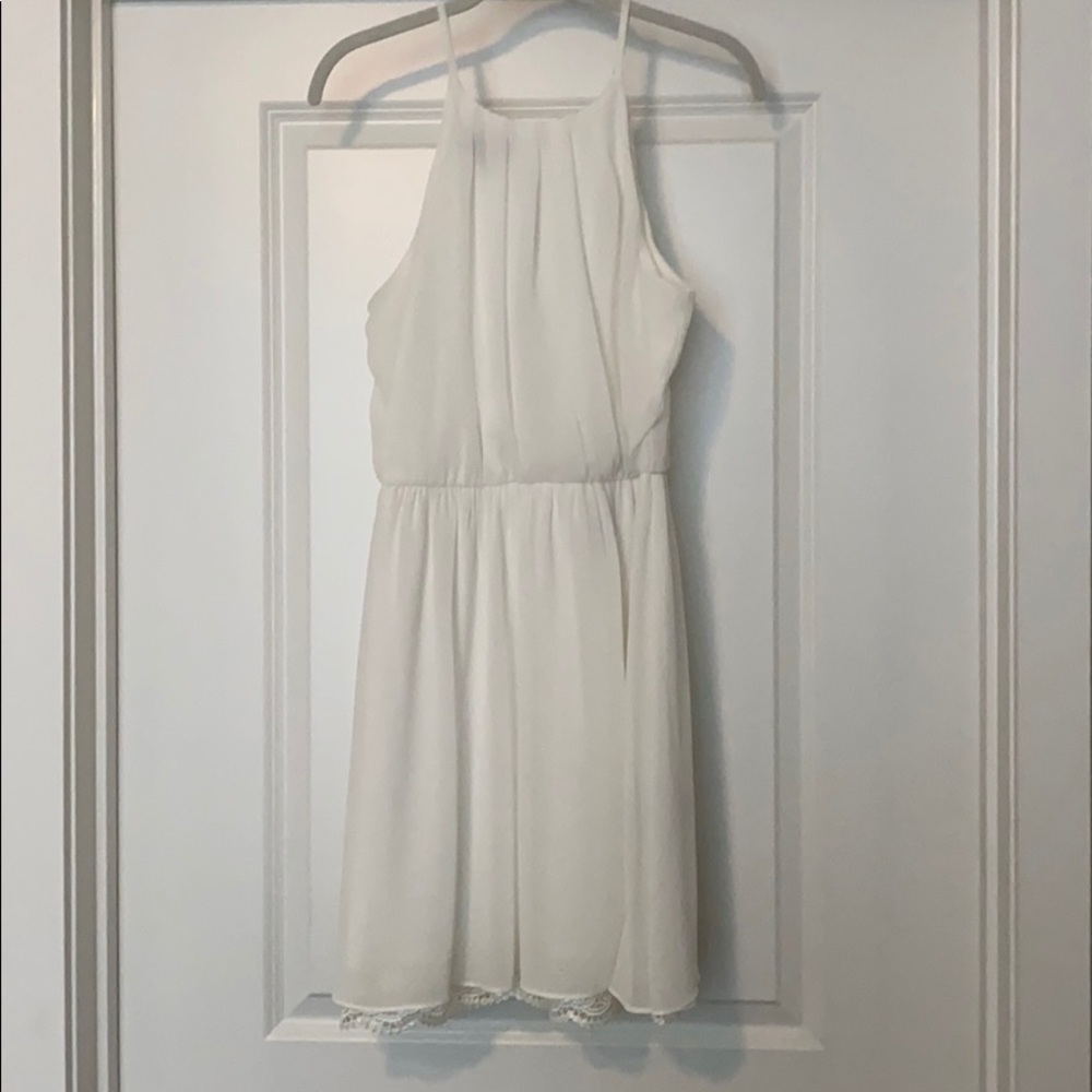 White high-neck dress